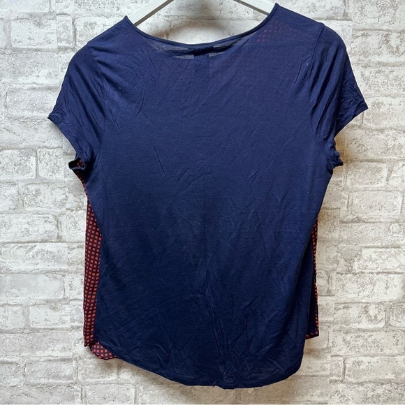 ANN Taylor short sleeve blouse women’s a size large red and blue checkered - Picture 2 of 5
